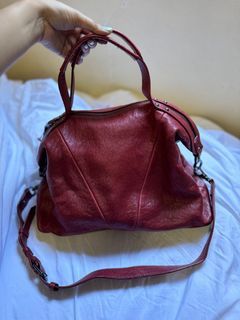 Breal Dark Red Two Way Leather Bag