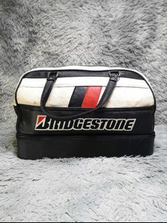 Bridgestone Black White Zipper Duffle Bag