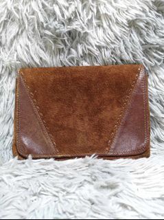 Brown Smooth Leather Clutch Bag