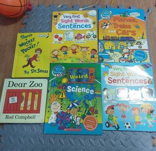 Bundle books Dr Seuss, dear zoo, sentences, science, trains, cars kids educational