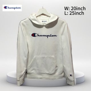 Champion white hoodie large no zip jacket front pocket