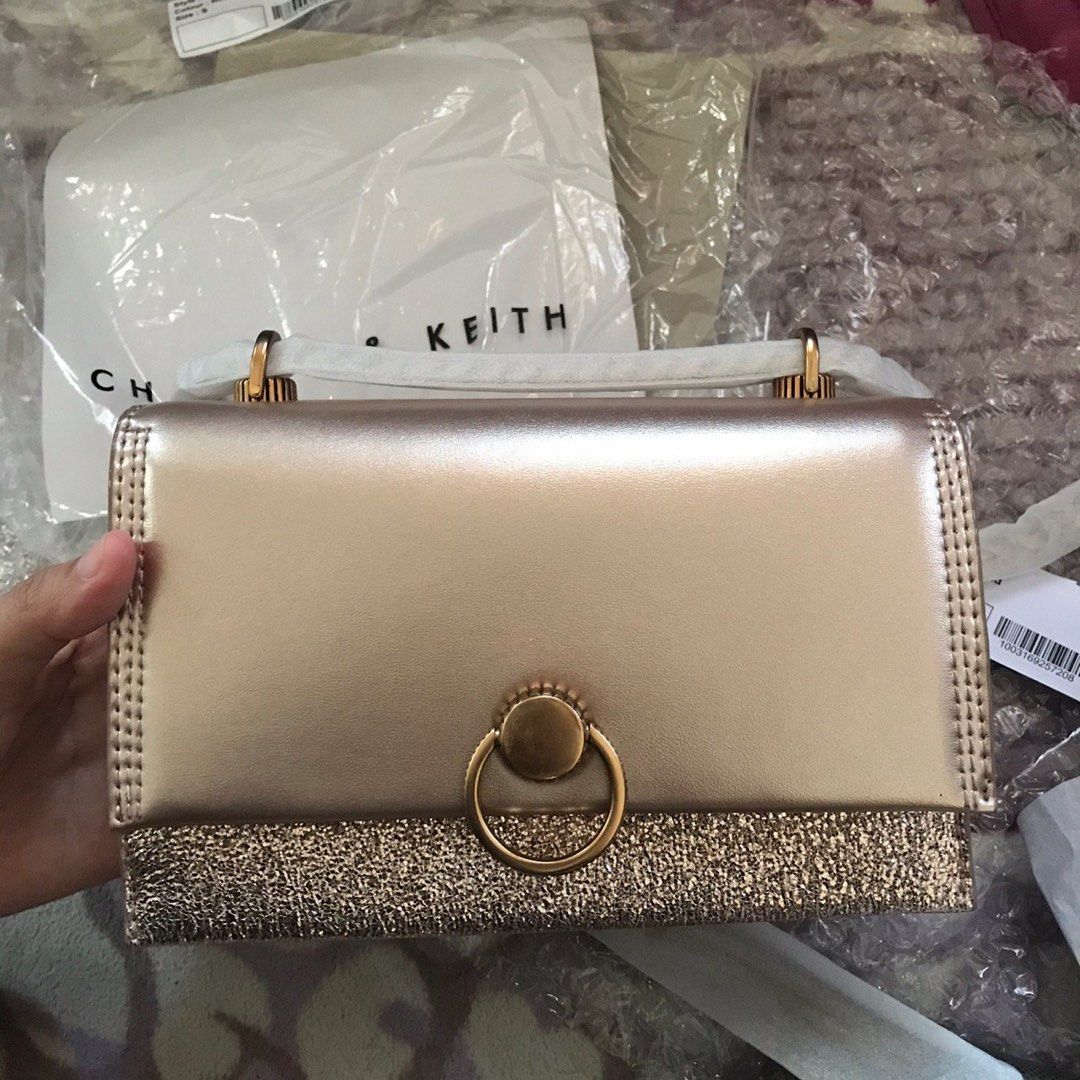 Charles Keith Metallic Ring Push Lock Bag