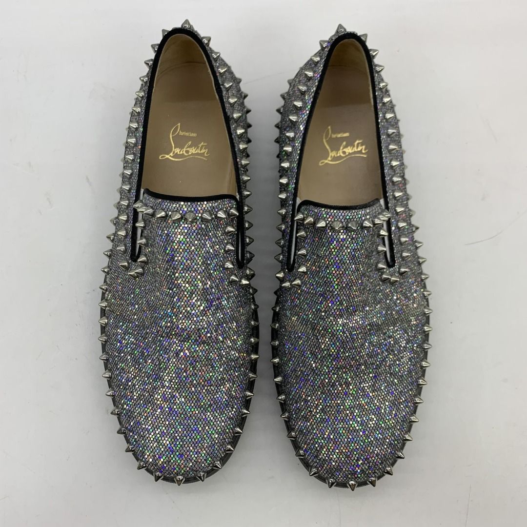 CHRISTIAN LOUBOUTIN SLIP ONS STUDDED GLITTER SIZE 40 LOAFERS 247018429 WE Men s Fashion Footwear Casual shoes on Carousell