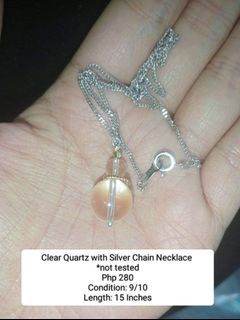Clear Quartz Silver Chain Necklace