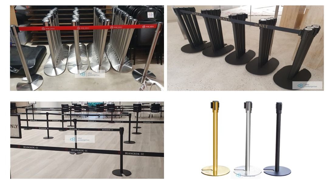 Commercial Grade Stackable Queue Pole (Category: Other Security Devices) located in Singapore. Submitted by aka_enterprise (Listing ID 1301769438, Image 3). Description: Price Base on per unit Price varies for different specification or colour Custom belt print available at additional cost ☆Retractable Band up to 1.8m or 2.8m ☆SOLID Stainless steel pole ☆EXTRA Heavy full steel base with padded cushion ☆Ideal for all purpose usage ☆Efficient for c