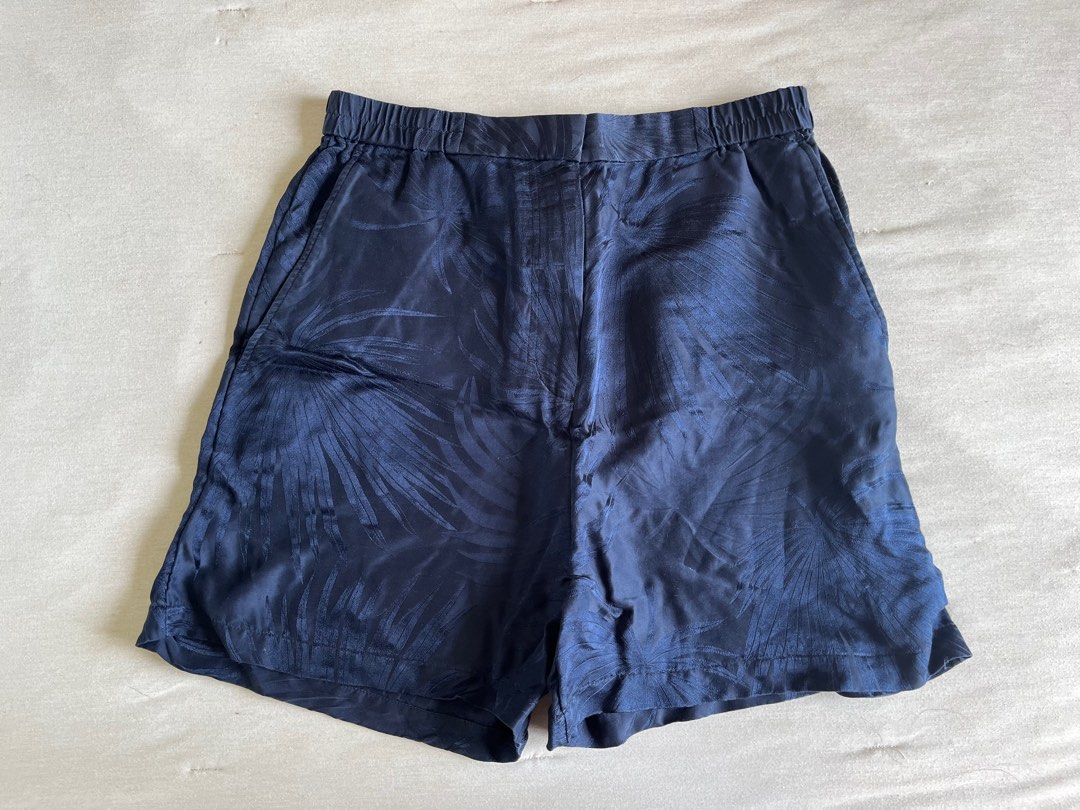 COS Navy Silk Shorts Women s Fashion Bottoms Shorts on Carousell