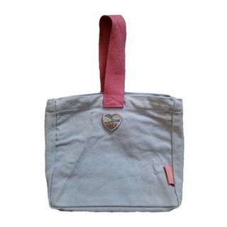 Cottagecore Blue Pink Picnic Bag Pouch Embroidered