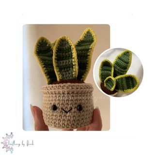 Crocheted Potted Snake Plant