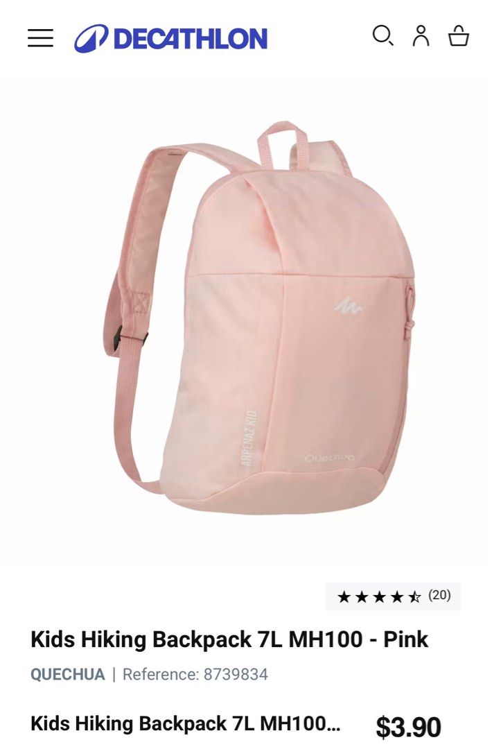 Decathlon Pink Kids Hiking Backpack 7L Women s Fashion Bags Wallets Backpacks on Carousell