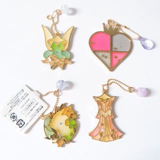 Disney Stained Glass Tinkerbell Aurora Kingdom Heart Keychaom Charm