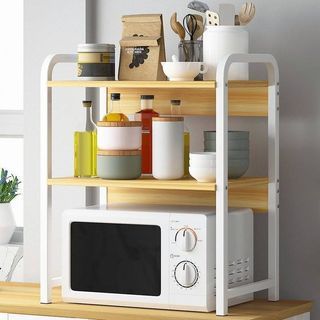 Double Layer Microwave Oven and Kitchen Organizer Stand