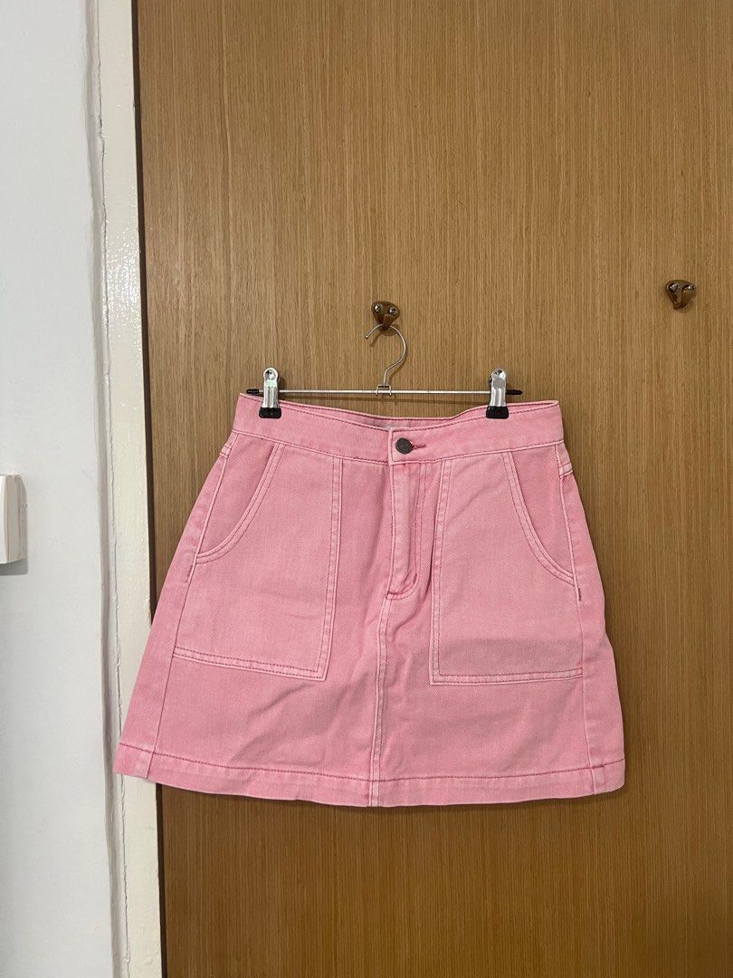 Dusty Pink Denim Skirt
