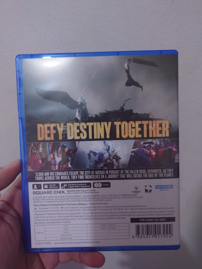 Final Fantasy Rebirth (FF7 REBIRTH) (Category: PlayStation) located in Paranaque City. Submitted by TinyShopParanaque (Listing ID 1301669358, Image 2). Description: Last Price 2500, opened but used for 2 days only. No scratches. Great condition. Ma.ya or B.PI only No L.BC dropoff No Sho.pee Checkout.