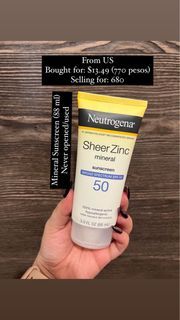 From US Neutrogena Mineral Sunscreen SPF 50 (NEGOTIABLE!)
