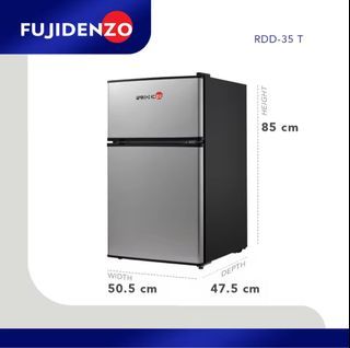 Fujidenzo 3.5 cu. ft. Two Door Personal Refrigerator RDD-35 T (Titanium)