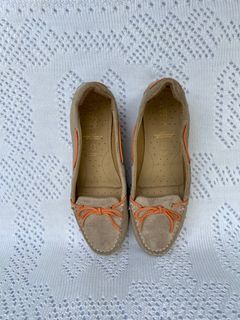 Geox Respira Beige Suede Loafers Size 5