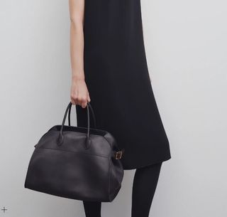 Good as New! The Row Margaux Smooth Black Leather Weekender and Carryall Bag