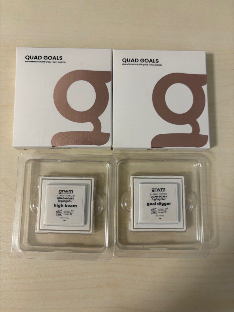 GRWM Quad Goals Highlighter - High Beam, Goal Digger (Category: Makeup) located in Manila. Submitted by soldforfun (Listing ID 1301824231, Image 2). Description: - 120 each, take both for 220 - barely used, less than 5x - diff box.