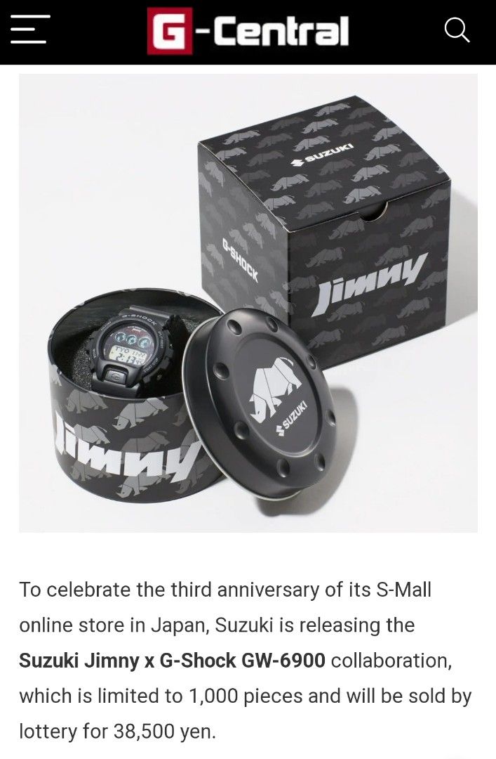 G-Shock GW-6900 x Suzuki Jimny Limited Edition, Men's Fashion, Watches