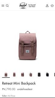 Herschel Retreat Mini Backpack (10L)  Ash Rose/Rose Pink Student Backpack