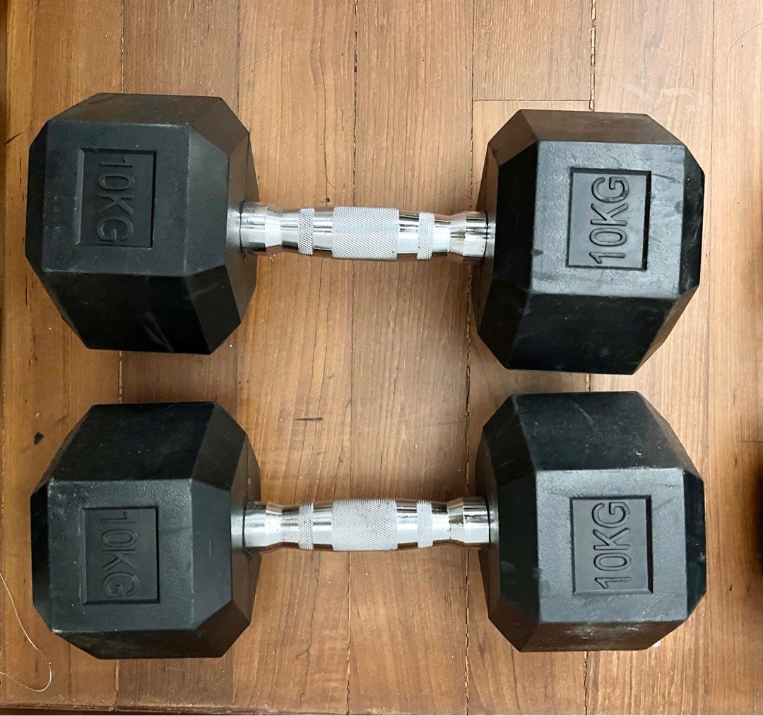 Hexagon Dumbbells (Category: Weights & Dumbbells) located in Singapore. Submitted by vellcom (Listing ID 1301810622, Image 2). Description: Two sets of Hexagon Dumbbells: 12.5kg x2 - $80 per set 10.0kg x2 - $60 per set .