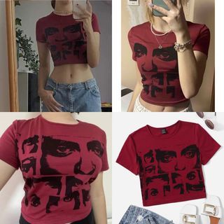 ICON 90s  Y2K Figure Graphic Crop T-Shirt Xs -small