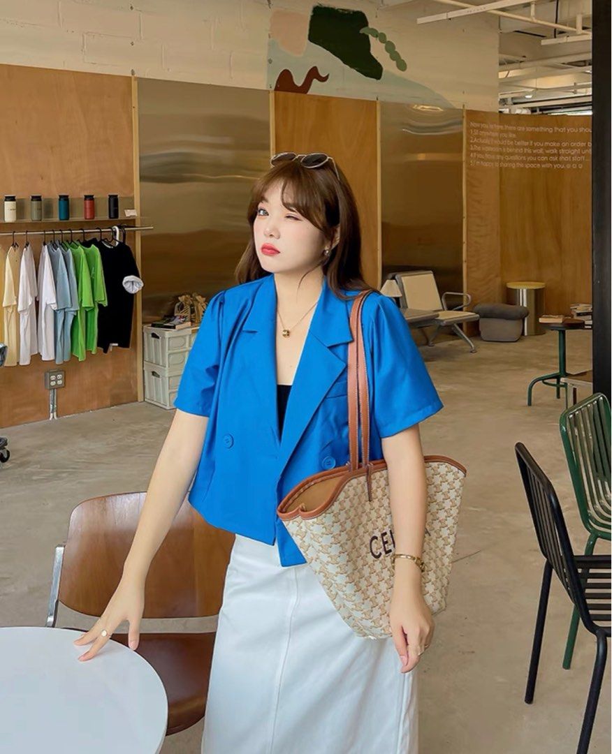 Plus size crop blazer discount