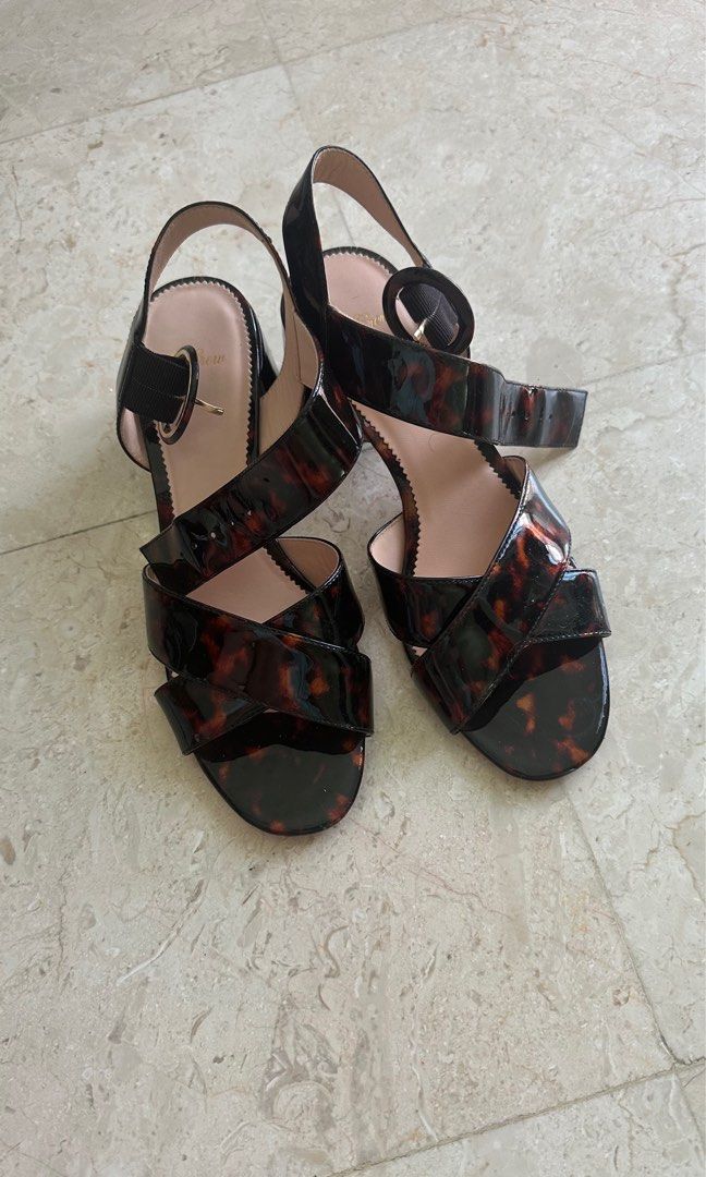 J Crew Tortoise Penny sandals Women s Fashion Footwear Sandals on Carousell