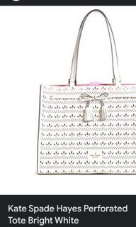Kate spade hayes perforated tote bright white