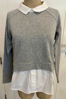 Knit top with Shirt collar