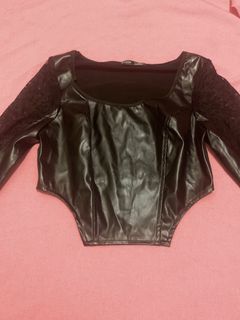 Lace leather top
