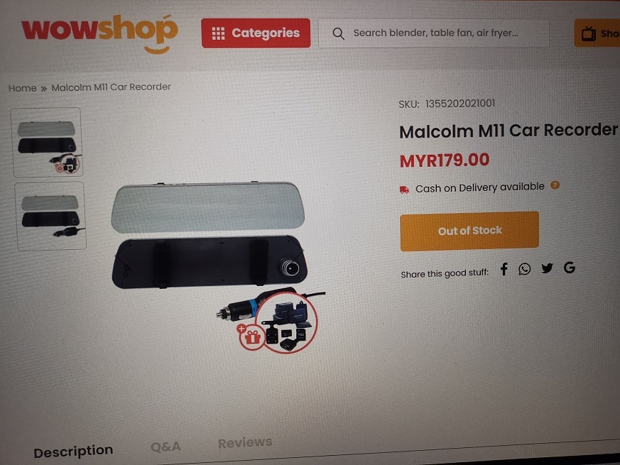 Malcolm M11 Car mirror full hd dash cam 4.3" TFT LCD display with rear cam===, Photography