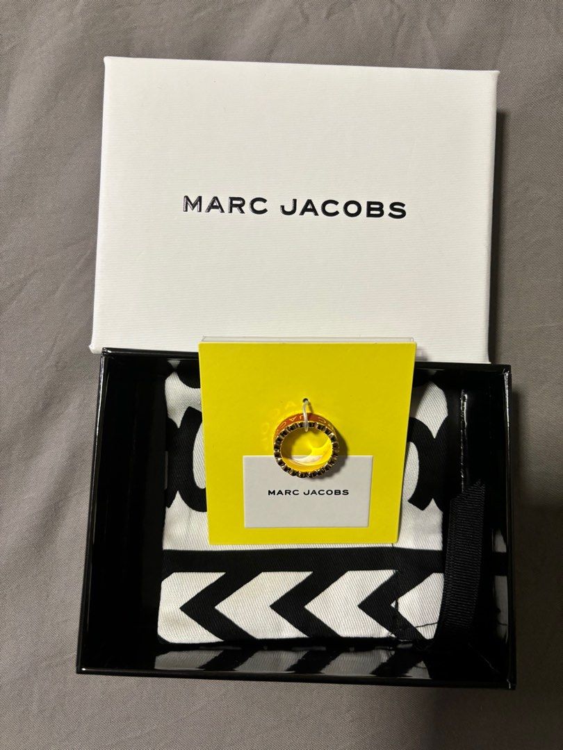 MARC JACOB Gold Red 'The Medallion' Ring, Luxury, Accessories on