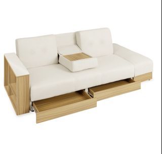 (Negotiable) 5in1 White/wood sofa bed