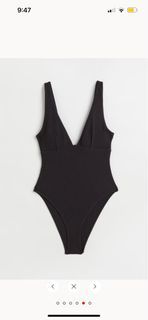 NEW H&M one-piece high leg swimwear swimsuit in black