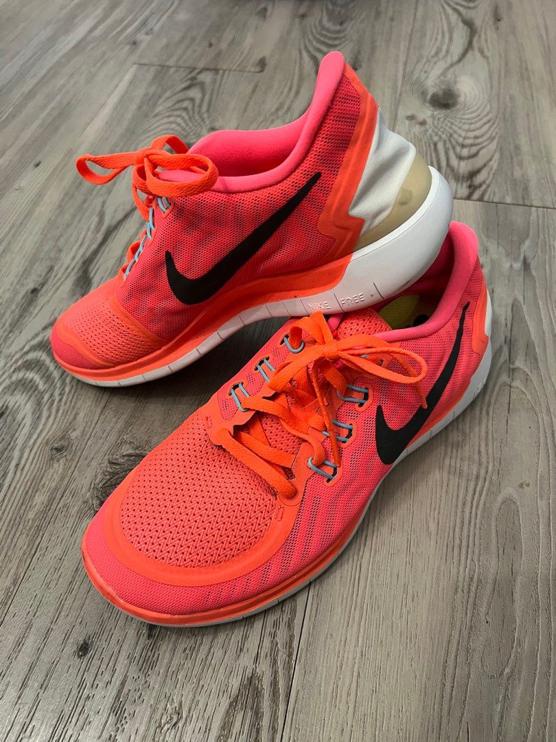 Nike Free 5.0 running sneaker Shoes bright red pink lava Carousell
