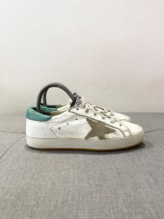 Original ggdb white and green distressed sneakers