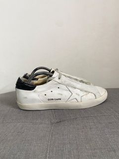 Original golden goose white and cream distressed sneakers