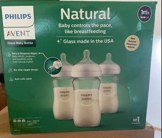 Philips Avent Natural Glass Baby Bottles (3pcs, 8oz/240ml)