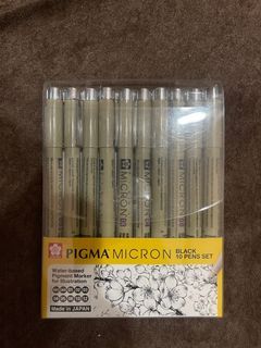 Pigma Micron 10 pens set