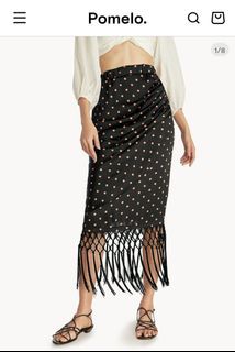Pomelo Fashion Polka Dot Tassle
Pencil Skirt Black XS