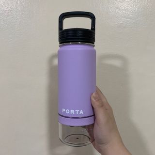 Porta Water Bottle with Detachable Pet Bowl Pet Feeder Lilac 16oz Pet Express