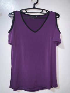 Purple Blouse Size L-Xl Stretchable