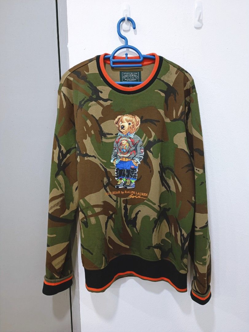 Ralph Lauren Polo Bear Camo Sweatshirt 100 authentic