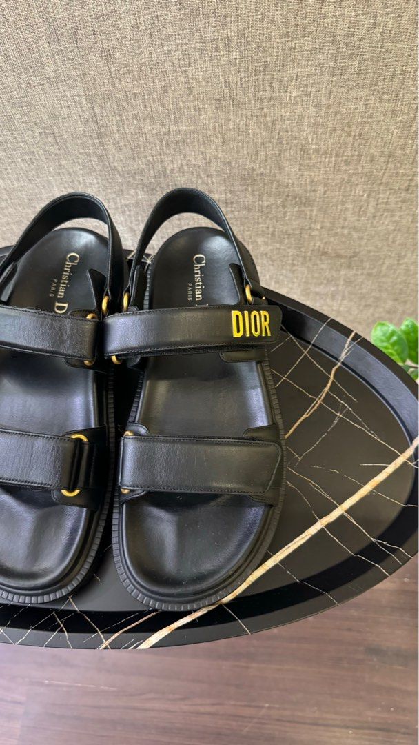 Receipt Like New Dior Sandals Black color Women s Fashion Footwear Sandals on Carousell