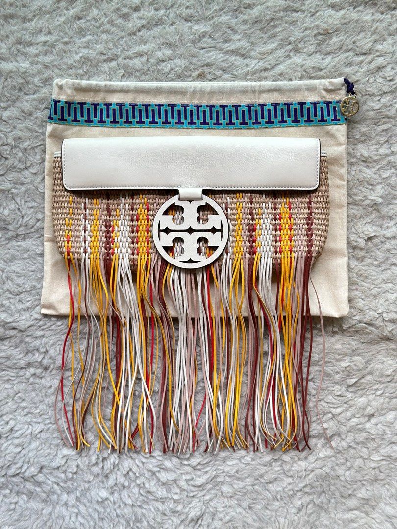 Tory burch miller fringe clutch 2025