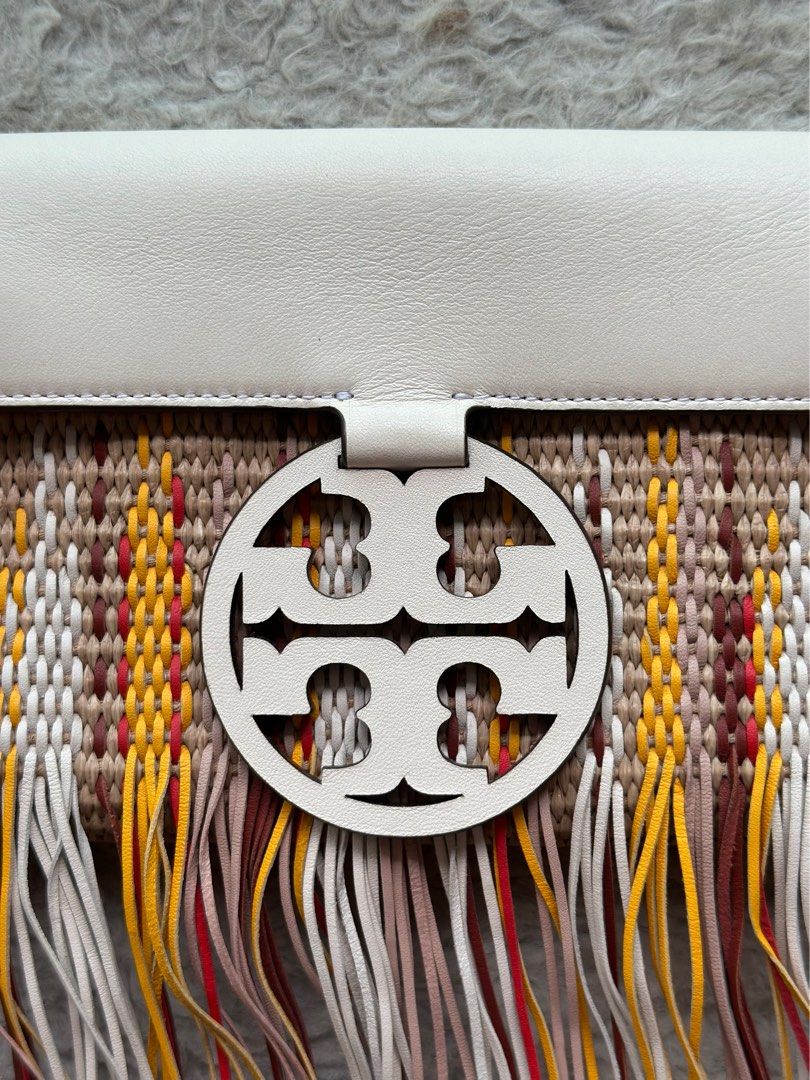 RRP RM2 780 TORY BURCH Miller Fringe Clutch Bag