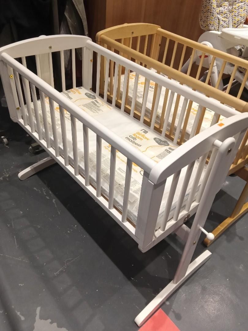 nursery crib mothercare swinging crib natural