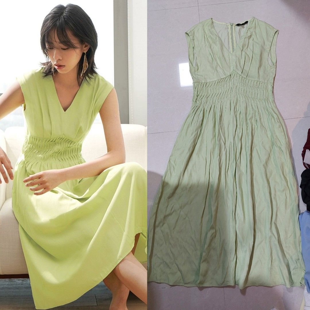 Saturday Club Dress in Sage Lime Green