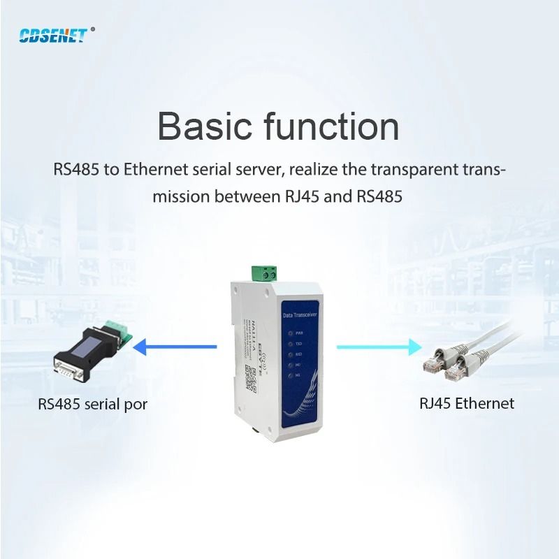 Serial Ethernet Server RS485 RJ45 Interface CDSENET NA111 DC 8~28V IP ...